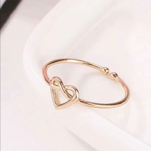 ✨ NEW Rose Gold Dainty Heart Knot True Love Ring